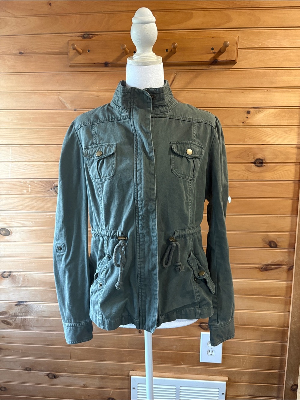 Candie's Olive Green Drawstring Utility Jacket